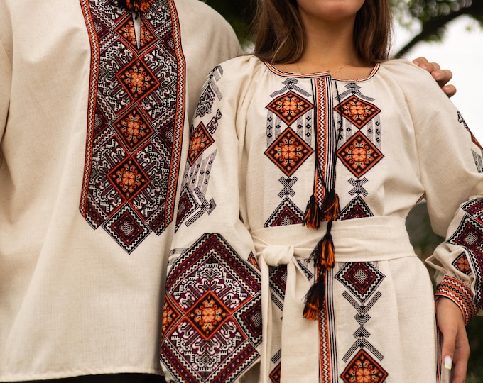 Ukrainian Vyshyvanka Dress | Ukraine Embroidered Dress in USA | Handmade Traditional Ukraine-Style Boho Embroidery Gift | Вишиванка (128)