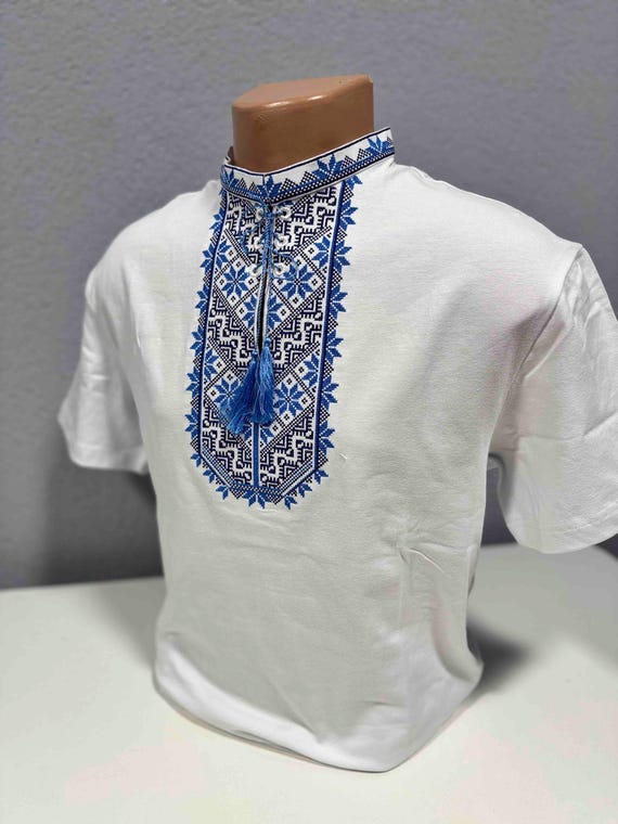 Ukrainian Vyshyvanka | Men's Embroidered Ukrainian Men’s T-Shirt Shirt, Ukraine Gift, Patriotic, Vyshyvanka Style