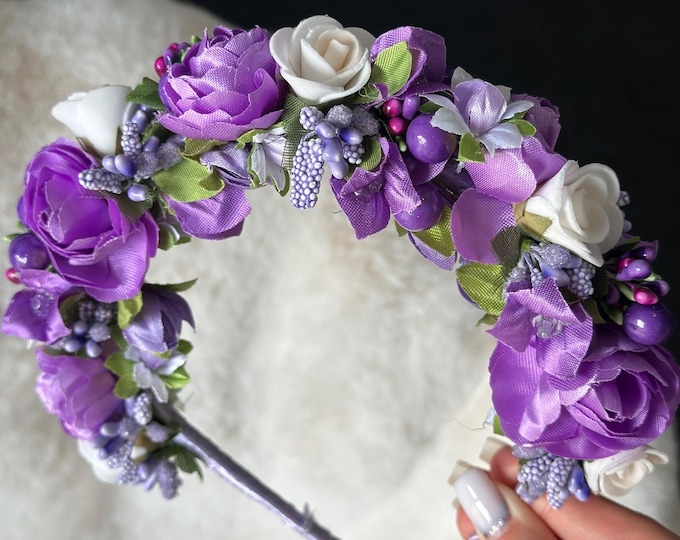Handmade Ukrainian Flower Crown | Vinok | Вінок | Floral Wreath Headband | Hair Accessory Gift for Her or Girl | Boho Festival Style (16)