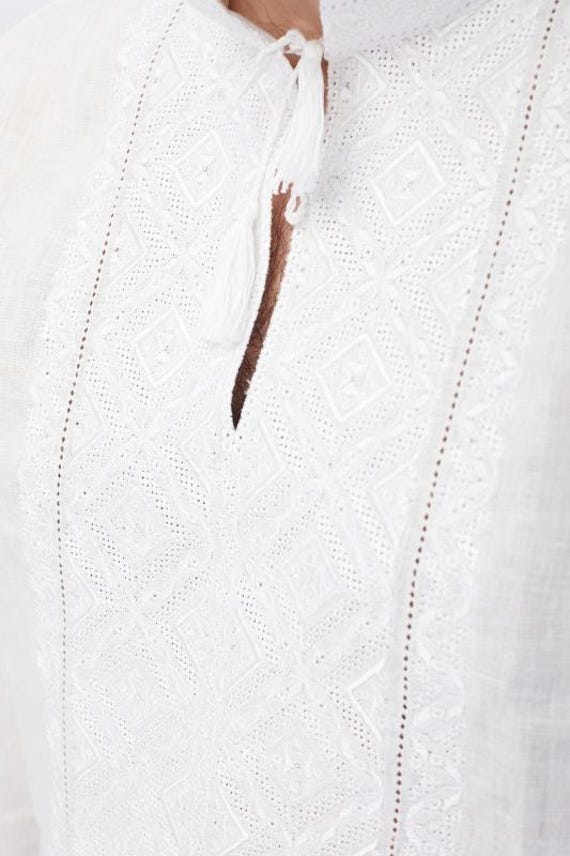 Embroidered Ukrainian Shirt, Vyshyvanka for Men, Linen Ethnic Blouse, Traditional Ukrainian Clothing