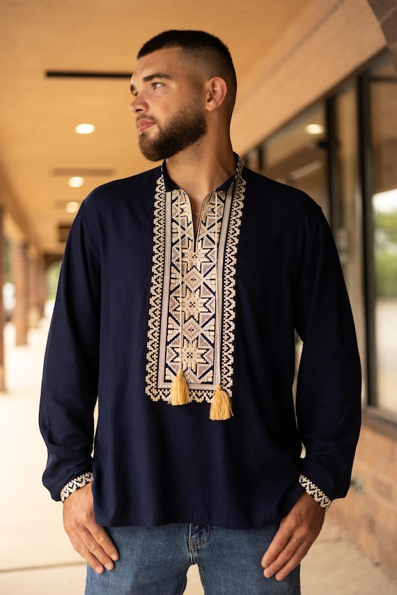 Ukrainian Vyshyvanka | Men's Embroidered Shirt | Вишиванка | Ukraine Vintage Sorochka Gift for Him | Handmade Ukrainian Clothing (11)