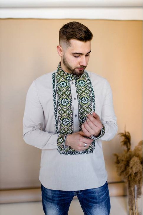 Ukrainian Vyshyvanka | Men's Embroidered Shirt | Вишиванка | Ukraine Vintage Sorochka Gift for Him | Handmade Ukrainian Clothing (66)
