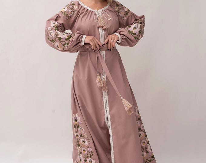 Embroidered Ukrainian Dress | Vyshyvanka Style Dress with Traditional Embroidery | Handmade Boho Chic Outfit