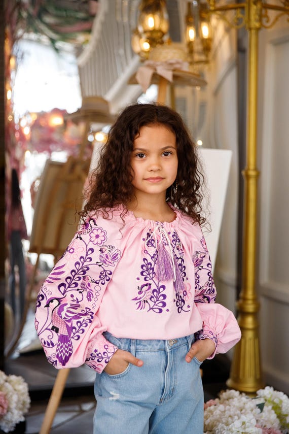 Embroidered Vyshyvanka Blouse for Girls | Ukrainian Embroidery Shirt | Traditional Ukrainian Style in Stock in USA | Вишиванка у США