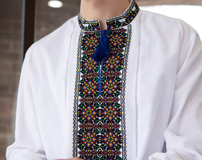 Ukrainian Vyshyvanka | Men's Embroidered Shirt | Вишиванка | Ukraine Vintage Sorochka Gift for Him | Handmade Ukrainian Clothing (4)