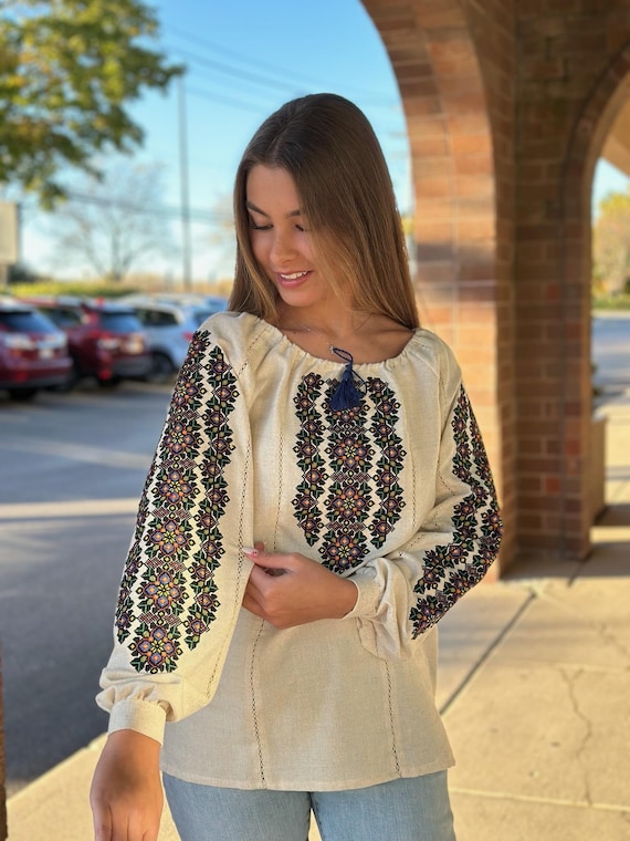 Ukrainian Embroidered Blouse for Women | Ethno Vintage Women's Vyshyvanka Shirt | Sorochka Vyshyta | Vyshyvanka Gift USA | Вишиванка (70)