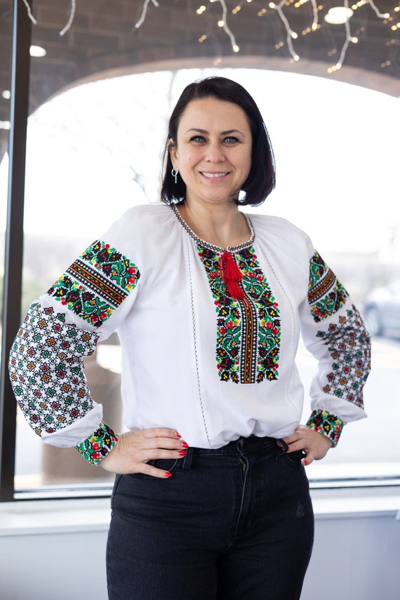 Ukrainian Embroidered Blouse for Women | Ethno Vintage Women's Vyshyvanka Shirt | Sorochka Vyshyta | Vyshyvanka Gift USA | Вишиванка (97)