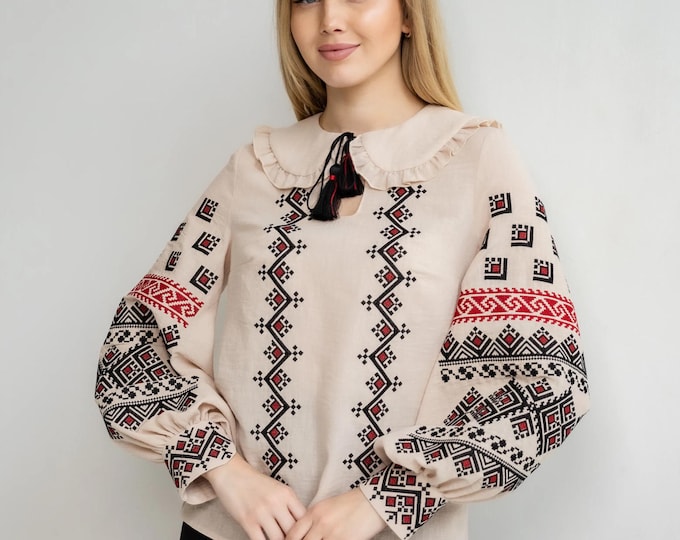Embroidered Vyshyvanka Blouse | Ukrainian Boho Shirt