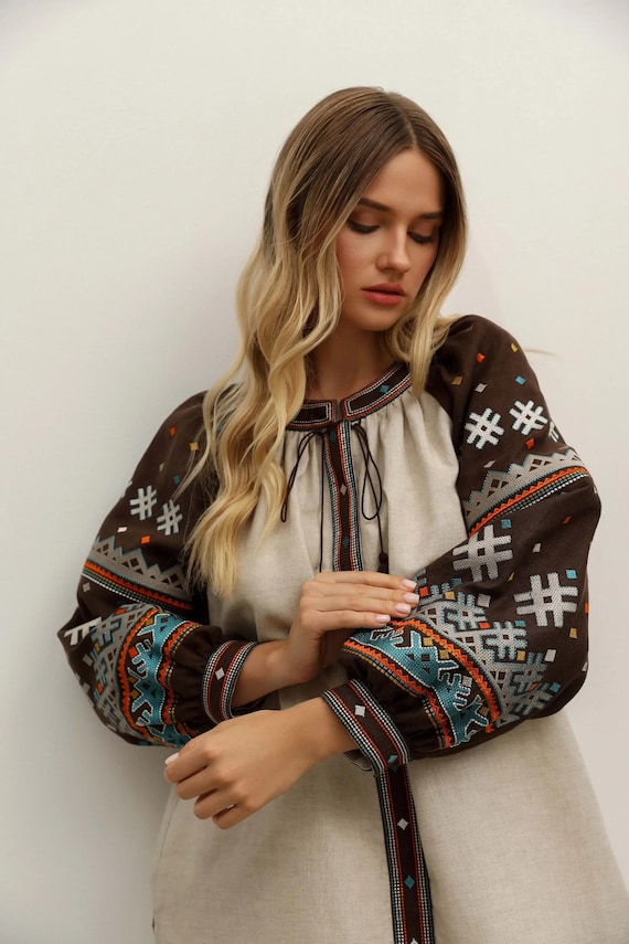 Ukrainian Embroidered Blouse for Women | Ethno Vintage Women's Vyshyvanka Shirt | Sorochka Vyshyta | Vyshyvanka Gift USA | Вишиванка