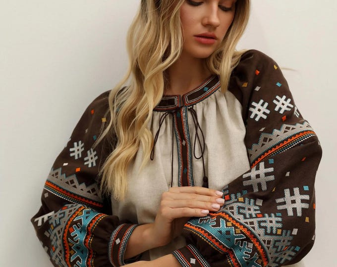 Ukrainian Embroidered Blouse | Ethno Vyshyvanka Shirt, Gift from Ukraine in USA