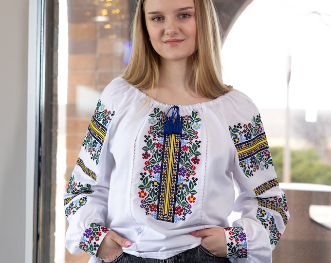 Ukrainian Embroidered Blouse for Women | Ethno Vintage Women's Vyshyvanka Shirt | Sorochka Vyshyta | Vyshyvanka Gift USA | Вишиванка (90)