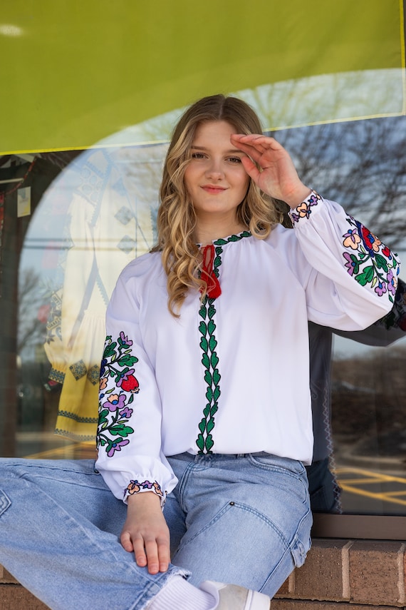 Ukrainian Embroidered Blouse for Women | Ethno Vintage Women's Vyshyvanka Shirt | Sorochka Vyshyta | Vyshyvanka Gift USA | Вишиванка (64)