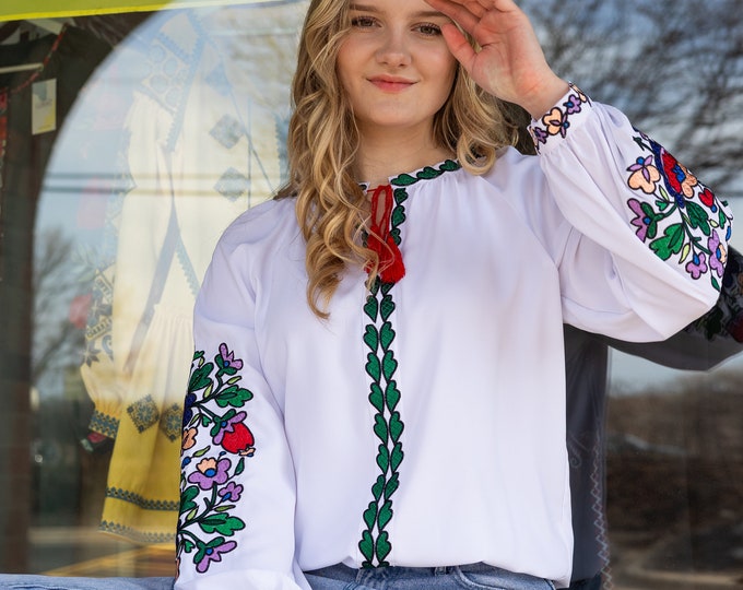 Ukrainian Embroidered Blouse for Women | Ethno Vintage Women's Vyshyvanka Shirt | Sorochka Vyshyta | Vyshyvanka Gift USA | Вишиванка (64)