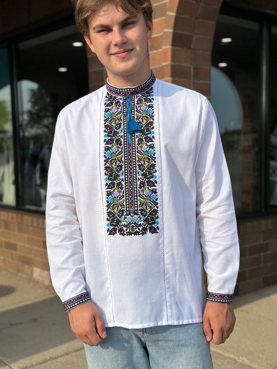Ukrainian Vyshyvanka | Men's Embroidered Shirt | Вишиванка | Ukraine Vintage Sorochka Gift for Him | Handmade Ukrainian Clothing (15)