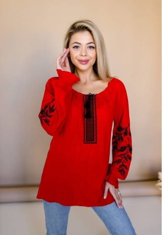 Ukrainian Embroidered Blouse for Women | Ethno Vintage Women's Vyshyvanka Shirt | Sorochka Vyshyta | Vyshyvanka Gift USA | Вишиванка (33)