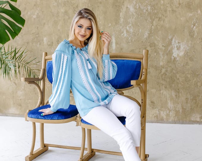 Ukrainian Embroidered Blouse for Women | Ethno Vintage Women's Vyshyvanka Shirt | Sorochka Vyshyta | Vyshyvanka Gift USA | Вишиванка (49)