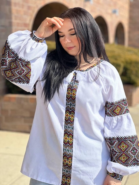 Hand Made Ukrainian Embroidered Blouse for Women | Ethno Vintage Women's Vyshyvanka Shirt | Vyshyta | Vyshyvanka Gift USA | Вишиванка (30)