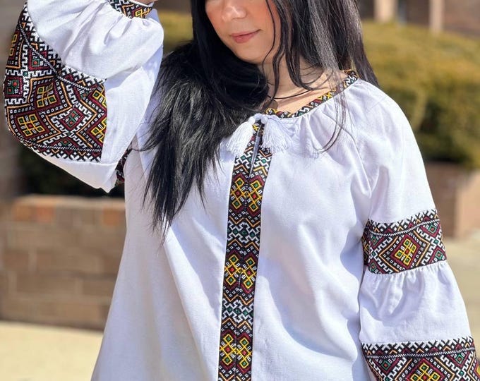 Hand Made Ukrainian Embroidered Blouse for Women | Ethno Vintage Women's Vyshyvanka Shirt | Vyshyta | Vyshyvanka Gift USA | Вишиванка (30)