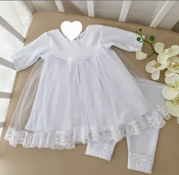Baptism Dress Christening Outfit EMBROIDERY Dress for Baby Dress