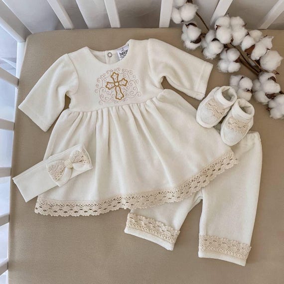 Baptism Dress | Christening EMBROIDERED Outfit | Dress for Baby | Gift Dress for Newborn (15)
