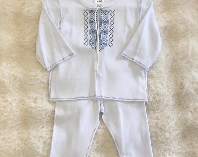 Embroidered Baby Boy Christening Outfit | Baptism Ceremony Suit