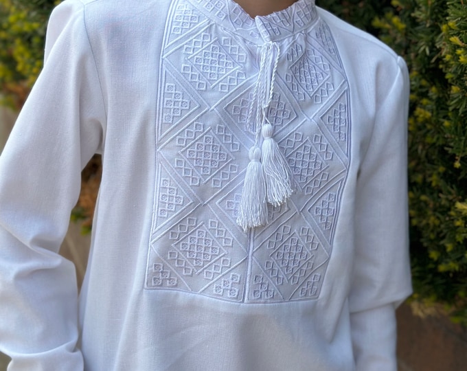 Embroidered Vyshyvanka Shirt for Boys | Ukrainian Embroidery Shirt | Traditional Ukrainian Style Gift in Stock in USA | Вишиванка у США (3)