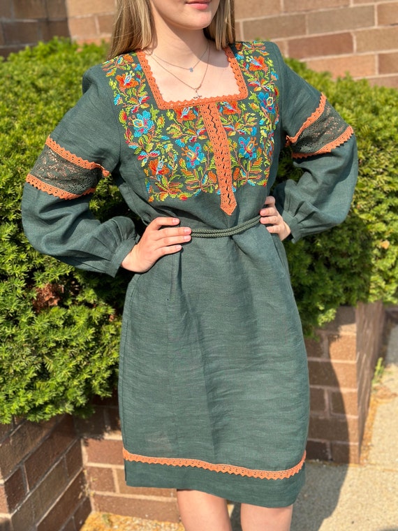Ukrainian Vyshyvanka Dress | Ukraine Embroidered Dress in USA | Handmade Traditional Ukraine-Style Boho Embroidery Gift | Вишиванка (48)
