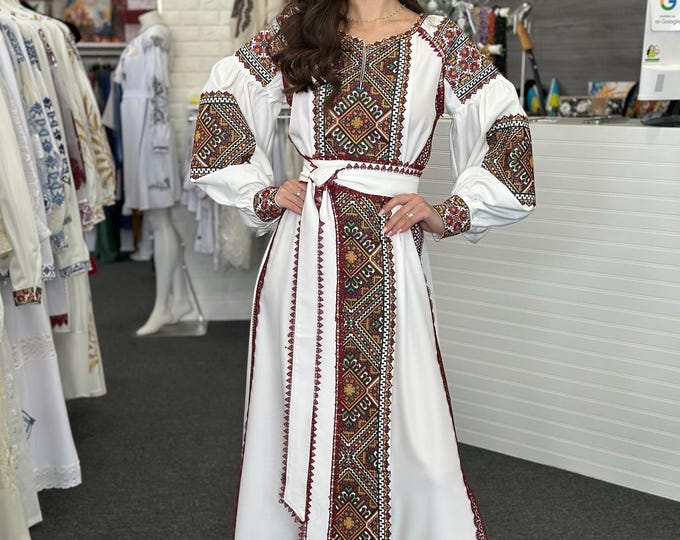 Ukrainian Vyshyvanka Dress | In Stock in USA | NEW Embroidered Dress | Handmade Traditional Ukraine-Style Boho Embroidery | Вишиванка (34)