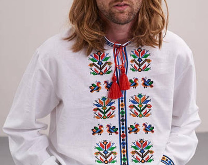 Ukrainian Vyshyvanka | Men's Embroidered Shirt | Вишиванка | Ukraine Vintage Sorochka Gift for Him | Handmade Ukrainian Clothing (61)