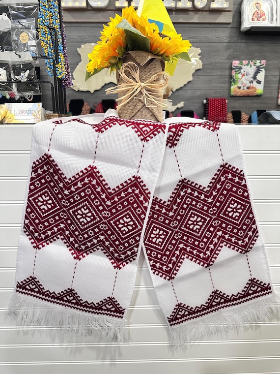 Ukrainian Embroidered Rushnyk Wedding Towel | Traditional Handmade Wedding Ceremony Towel | In Stock in USA | Вишитий Рушник