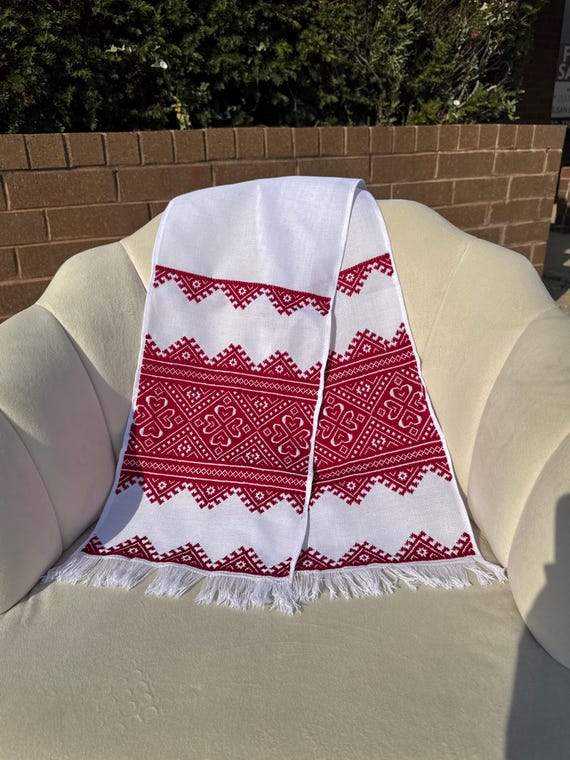 Ukrainian Embroidered Rushnyk Wedding Towel | Traditional Handmade Wedding Ceremony Towel | In Stock in USA | Вишитий Рушник (10)