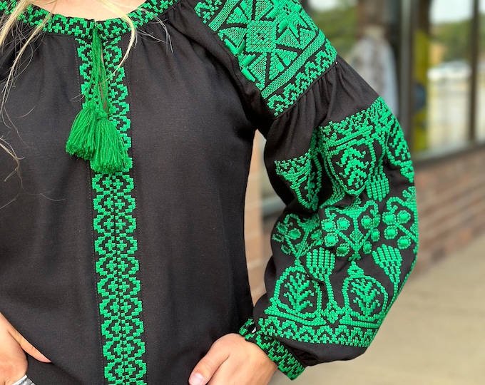Ukrainian Embroidered Blouse for Women | Ethno Vintage Women's Vyshyvanka Shirt | Sorochka Vyshyta | Vyshyvanka Gift USA | Вишиванка (110)