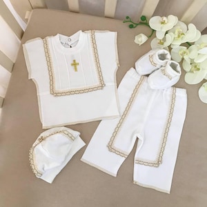 Baptism Outfit for Baby Boy | Embroidered Christening Suit | Baby Boy Formal Wear | Baptism Ceremony Clothing | Newborn Blessing Gift (1)