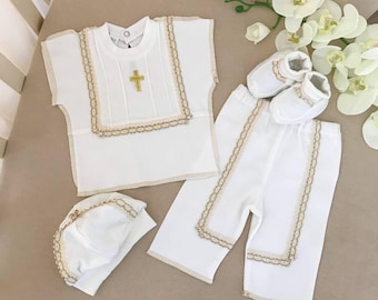 Baptism Outfit for Baby Boy | Embroidered Christening Suit | Baby Boy Formal Wear | Baptism Ceremony Clothing | Newborn Blessing Gift (1)