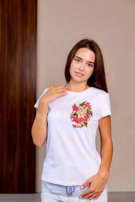 Embroidered T-Shirt for Women | Modern Ukrainian Vyshyvanka | Traditional Embroidered Blouse | Ukrainian Clothing Gift