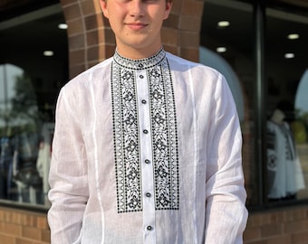 Ukrainian Vyshyvanka | Men's Embroidered Shirt | Вишиванка | Ukraine Vintage Sorochka Gift for Him | Handmade Ukrainian Clothing (97)