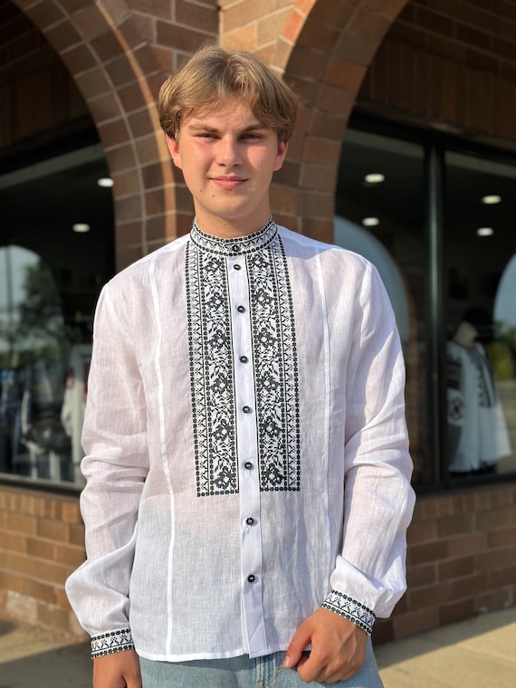 Ukrainian Vyshyvanka | Men's Embroidered Shirt | Вишиванка | Ukraine Vintage Sorochka Gift for Him | Handmade Ukrainian Clothing (97)