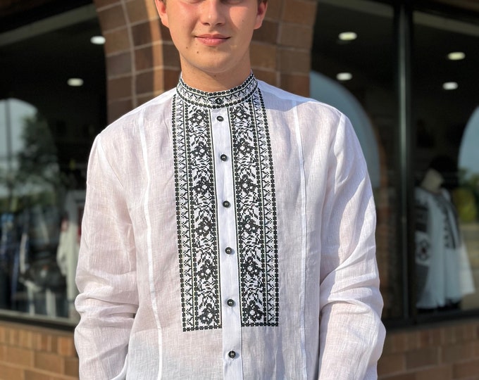 Ukrainian Vyshyvanka | Men's Embroidered Shirt | Вишиванка | Ukraine Vintage Sorochka Gift for Him | Handmade Ukrainian Clothing (97)
