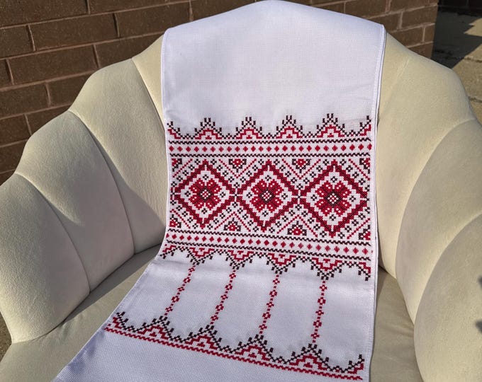Ukrainian Embroidered Wedding Rushnyk | Handmade Ceremony Towel in USA