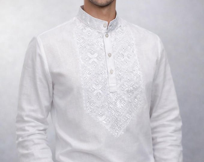 Ukrainian Vyshyvanka | Men's Embroidered Shirt | Вишиванка | Ukraine Vintage Sorochka Gift for Him | Handmade Ukrainian Clothing