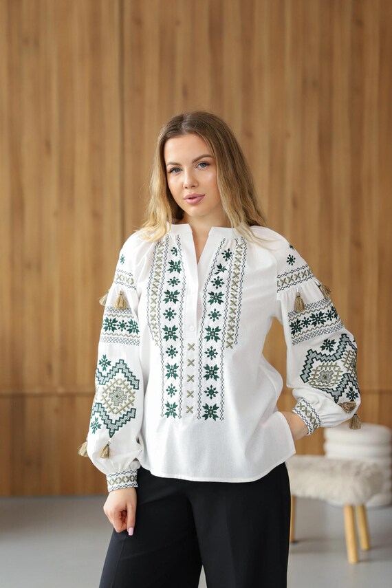 Ukrainian Embroidered Blouse | Traditional Vyshyvanka Shirt (USA Stock)