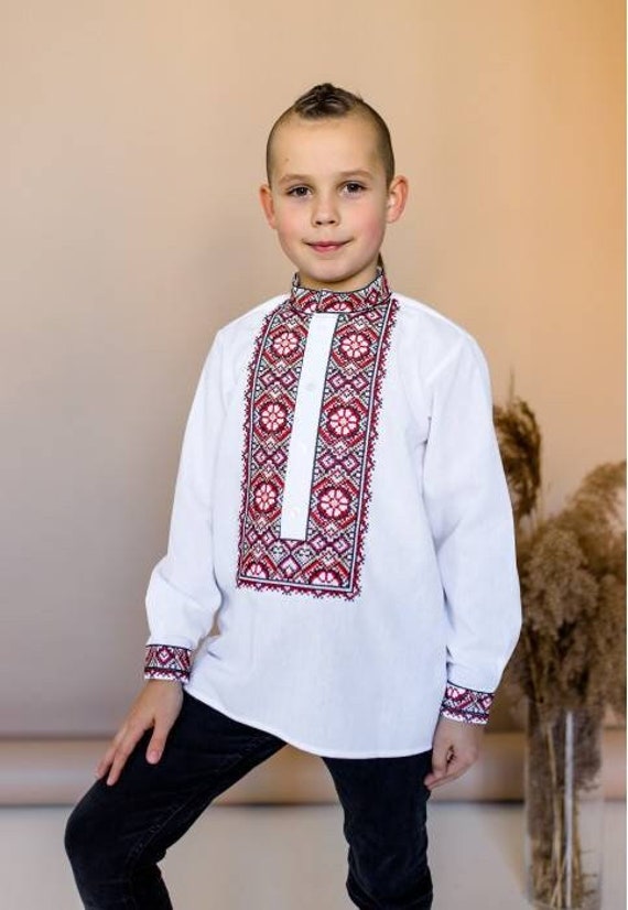 In USA Vyshyvanka for boy Ukrainian style vyshyvanka Sorochka vyshyta Ukrainian embroidery VYSHYVANKA for boy Vyshyvanka in the USA