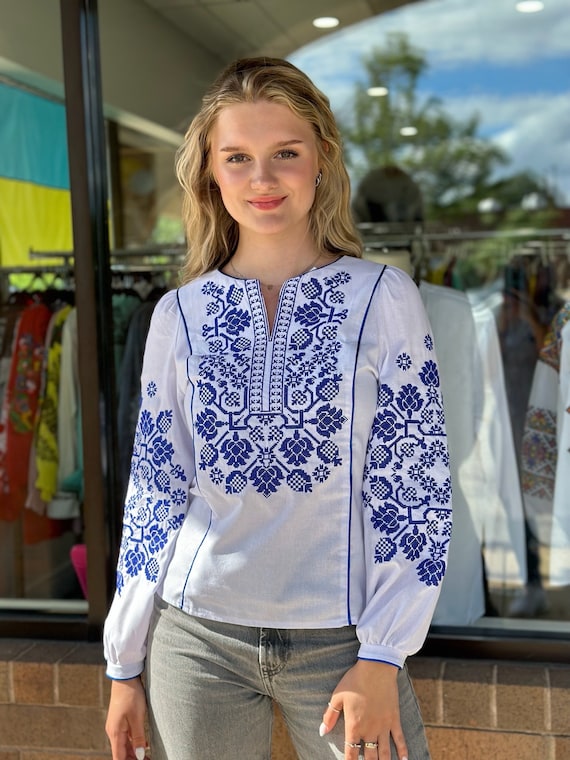 Ukrainian Embroidered Blouse for Women | Ethno Vintage Women's Vyshyvanka Shirt | Sorochka Vyshyta | Vyshyvanka Gift USA | Вишиванка (77)