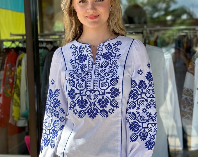 Ukrainian Embroidered Blouse for Women | Ethno Vintage Women's Vyshyvanka Shirt | Sorochka Vyshyta | Vyshyvanka Gift USA | Вишиванка (77)