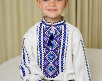 Embroidered Vyshyvanka Shirt for Boys | Ukrainian Embroidery Shirt | Traditional Ukrainian Style Gift in Stock in USA | Вишиванка у США