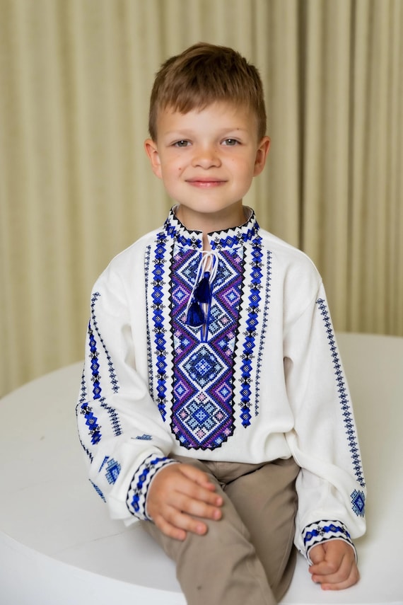 Embroidered Vyshyvanka Shirt for Boys | Ukrainian Embroidery Shirt | Traditional Ukrainian Style Gift in Stock in USA | Вишиванка у США