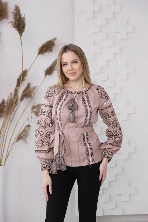 Embroidered Ukrainian Blouse | Women's Vyshyvanka Shirt, Boho Folk Style