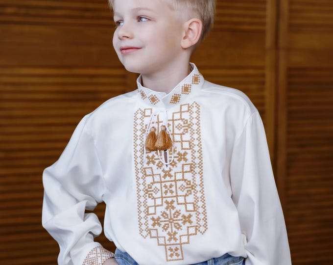 Boys' Embroidered Vyshyvanka Shirt | Traditional Ukrainian Style in USA