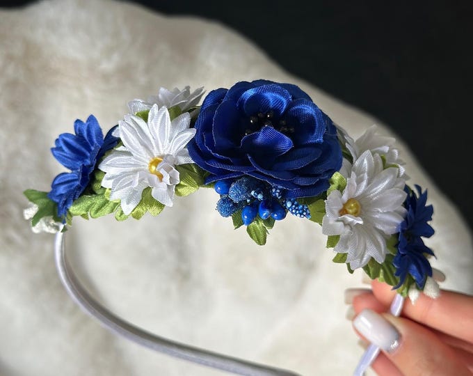 Handmade Ukrainian Flower Crown | Vinok | Вінок | Floral Wreath Headband | Hair Accessory Gift for Her or Girl | Boho Festival Style (41)