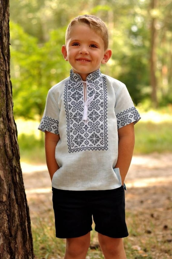 In USA Vyshyvanka for boy Ukrainian style vyshyvanka Sorochka vyshyta Ukrainian embroidery